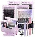 WENDY LASHES Clusters Kit With Bottom Lashes 40D+50D+60D+80D+80D+100D 1440Pcs Wispy Eyelash Clusters 10-18mm Natural DIY Lash Extension Kit D Curl for Beginners