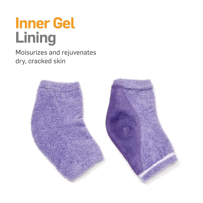 NatraCure Moisturizing Gel Heel Sleeves and Gloves - Lavender (for Dry Skin, Hands, Feet & Cuticles)