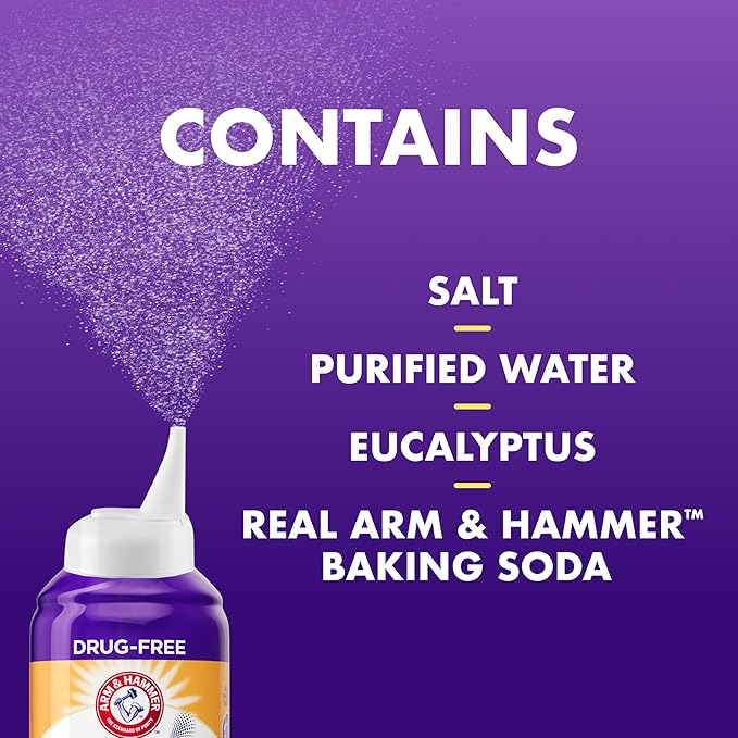 ARM & HAMMER Simply Saline Nighttime Nasal Mist 4.6oz- Instant Relief for SEVERE Congestion- One 4.6oz Bottle