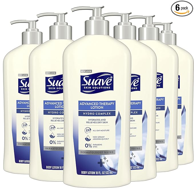 Suave Skin Solutions Body Lotion, Advanced Therapy, 18 Fl Oz (Pack of 6)