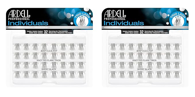 Ardell Duralash Short Black Knotted Flare Trio Lashes (Pack of 3)