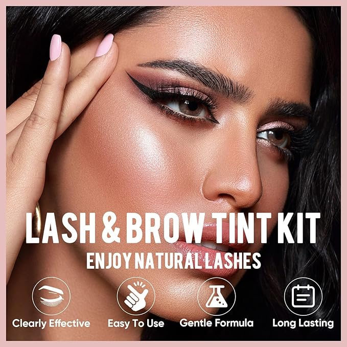 Libeauty Lash Color Kit Black Eyelash Color Volumizing Eyebrow Hair Coloring Kit DIY Use At Salon Or Home Natural Eyelash Treatment