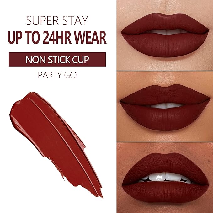 MAKI YIKA Red Lipstick for Women Color Stay Long Lasting Lipsticks Smudgeproof Matte Liquid Lipstick Waterproof Cruelty-Free Lip Color, Show Girl | quick dry, waterproof