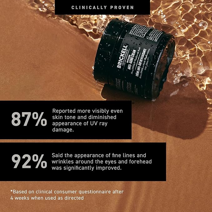 Brickell Men's Revitalizing Anti-Aging Cream For Men, Anti Wrinkle Night Face Cream To Reduce Fine Lines and Wrinkles, With Vitamin E, Jojoba Oil, and Hyaluronic Acid, 2 Ounce, Unscented