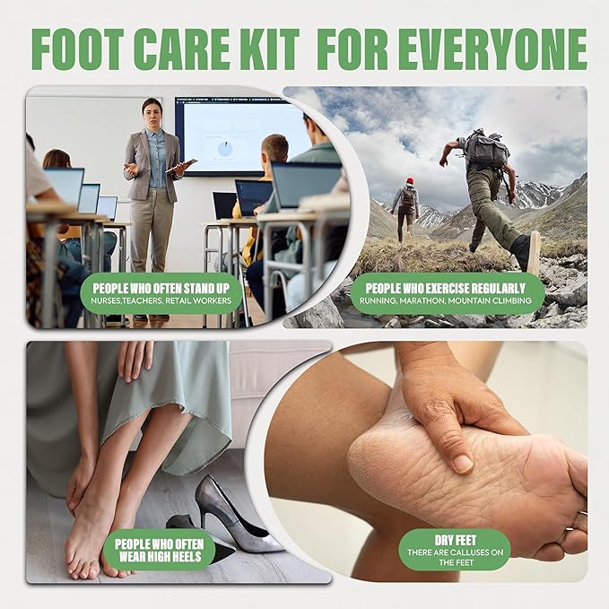 Tea Tree & Aloe Foot Care Set - Urea Cream,Callus Remover Gel & Foot Callus Remover,10Pairs Mask Sleeves for Dry Cracked Feet - Pedicure Kit for for Birthday Women Men Gift