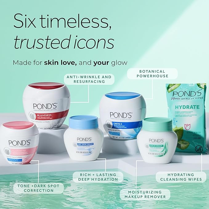 POND’S Cold Cream Cleanser,Fragrance-Free – Moisturizing Makeup Remover & Deep Cleansing Face Cream – Facial Cleanser for Soft,Radiant Skin –Dermatologist Tested, Non-Comedogenic,6.1 Ounce (Pack of 2)