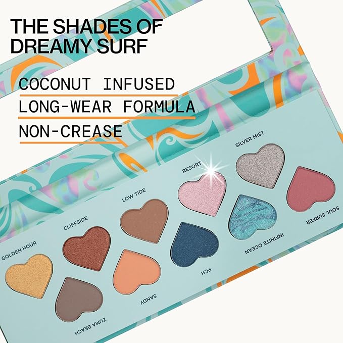 Pacifica Eyeshadow Palette – Malibu Mineral Eyeshadow, Blendable Neutral Shades with Velvet Matte, Shimmer & Metallic, Cocoa Butter Infused, Talc-Free, Vegan & Cruelty-Free, 0.24 oz (10 Shades)