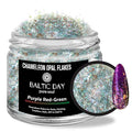BALTIC DAY Chameleon Opal Flakes [Purple-Red/Green] – Color Shift Mica Pigment Powder for Epoxy Resin, Tumblers, Nail Art, Eyeshadow, Makeup, Molds, and More – Chrome Color Shift Powder