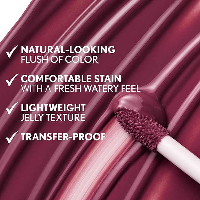 COVERGIRL Clean Fresh Jelly Water Tint, Lip & Cheek Tint, Transfer-Proof, Hydrating - 50 Mulberry Melts (Mahogany)