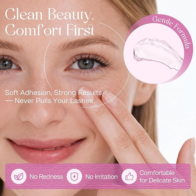 CALAILIS Lash Lift Glue Balm, Lash Lift Adhesive Strong Sticky for Perfect Eyelash Perm & Brow Lamination, Fruit Flavor Eyelash & Eyebrow Glue Balm (Strawberry, 5g)