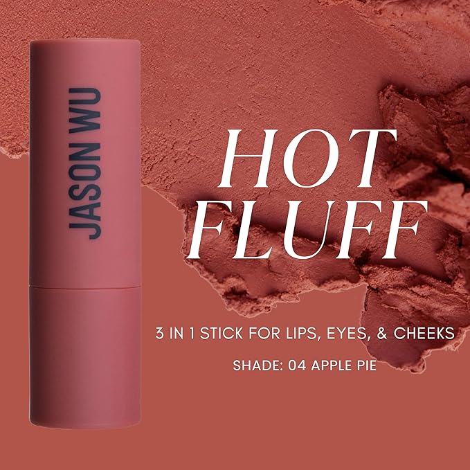 Jason Wu Beauty Hot Fluff Modern Matte Lipstick - 3-in-1 Lipstick, Blush, Shadow, 3.8g 0.134oz (Apple Pie, 3.8g)