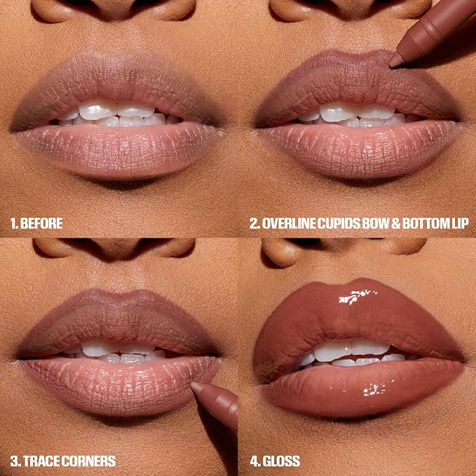 Huda Limited Edition Pink Kit Juicy Bombshell Lip Duo - Lip Pencil and Lip Gloss - Travel Size
