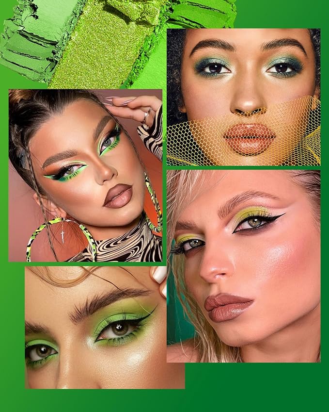 MAKI YIKA Green Eyeshadow Palette Green Eye Shadow for Women Long Lasting Makeup Pigmented & Ultra Blendable Matte Eyeshadows, 9Green