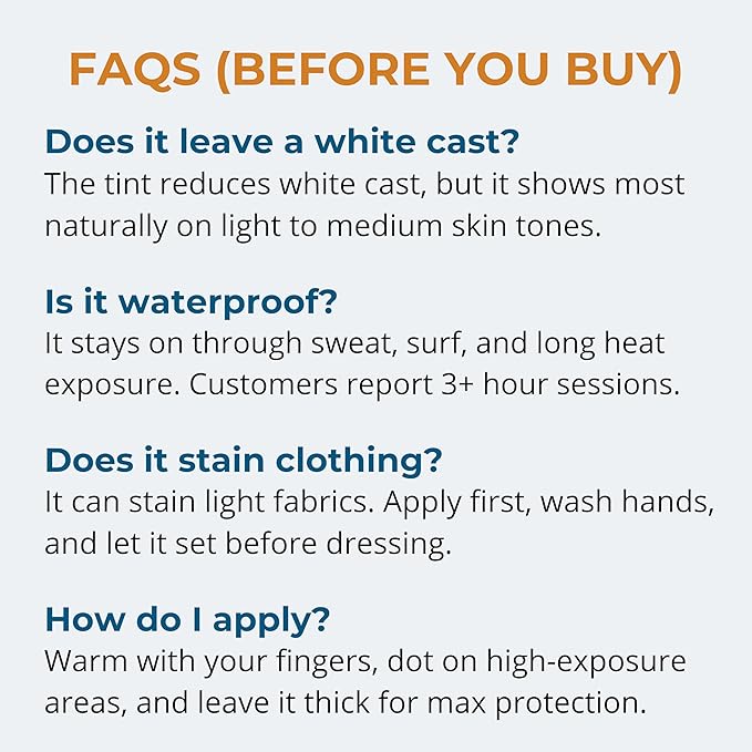 Waxhead Tinted Reef-Safe Mineral Sunscreen SPF 30 Zinc Oxide, Tint Zinc Face Sunscreen for Surfing & Swimming, Zinc Paste Sunblock for Nose & Face, Matte Finish, Travel Size 2 oz Tin