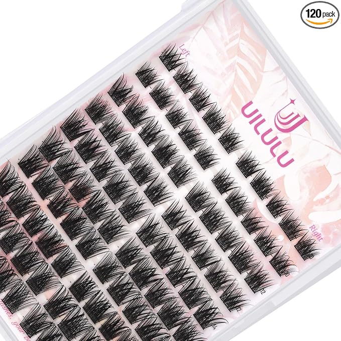 Uilulu Lash Clusters Kit 10-18mm D Curl Clusters Eyelash Extensions Kit False Eyelash Clusters DIY Eyelash Extensions Individual Cluster Lashes (U017 Lashes Only)