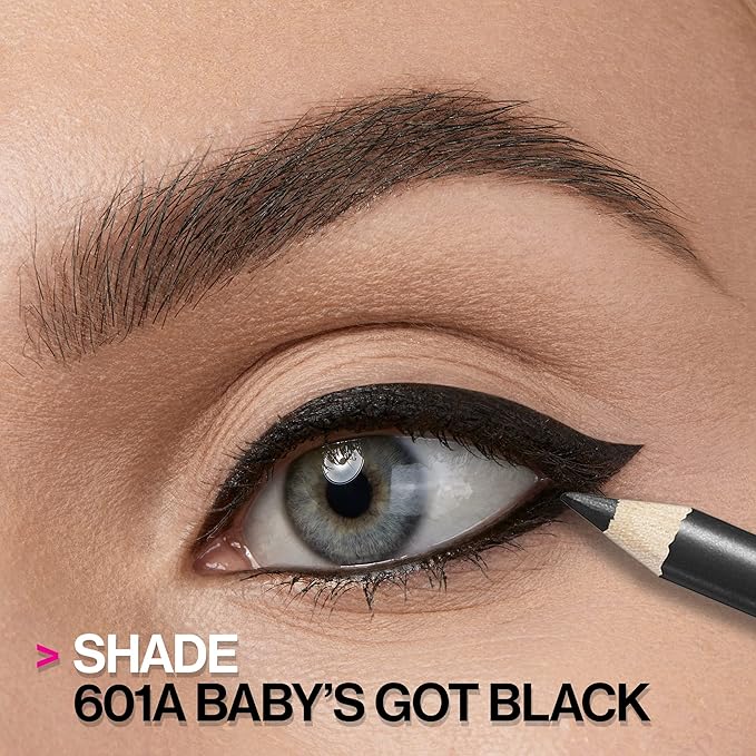 wet n wild Color Icon Kohl Eyeliner Pencil - Rich Hyper-Pigmented Color, Smooth Creamy Application, Long-Wearing Matte Finish Versatility, Cruelty-Free - Baby's Got Black (Pack of 2)