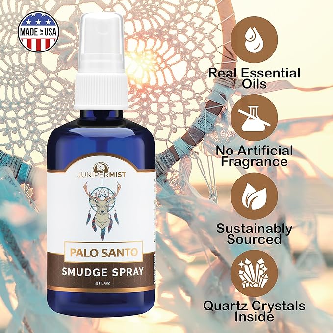Smudge Spray Gift Set (3x114ml), Sage Spray, Palo Santo & Lavender Spray for Cleansing Negative Energy, Spiritual Room Spray Set, Smudge Kit Alternative, Essential Oil Spray