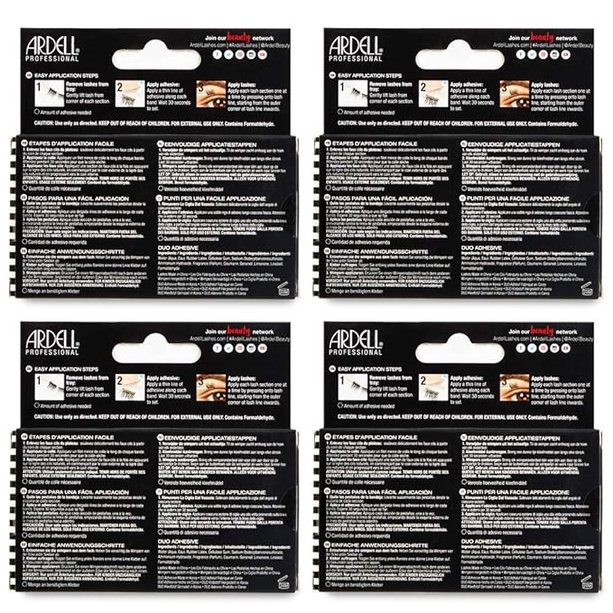 Ardell Pre-Cut False Lashes 901 with Free Duo Adhesive, 4 Packs