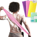 3 Pieces Exfoliating Washcloth Shower Towel African Net Sponge Japanese Wash Cloth Face Exfoliating Sponge Loofah Exfoliating Body Scrubber for Body Exfoliation