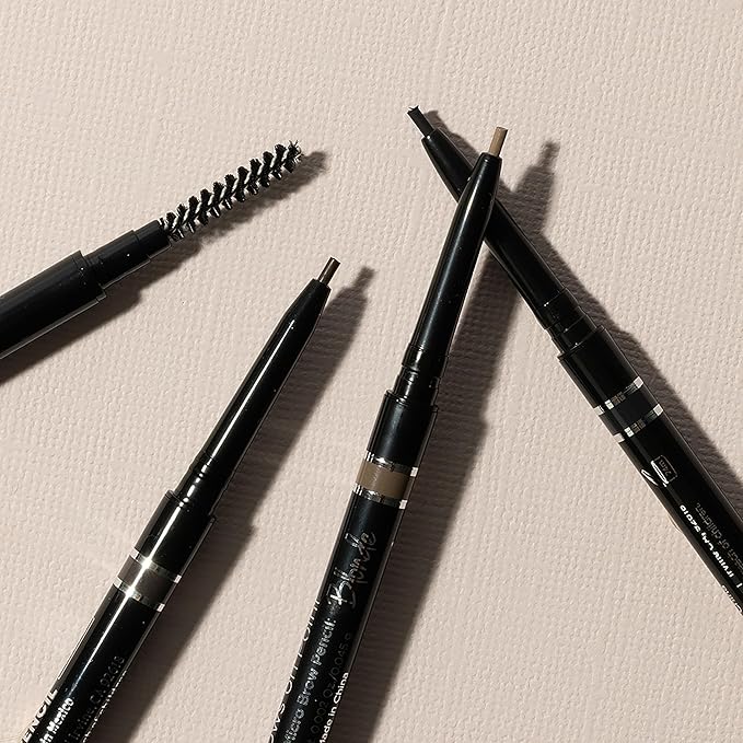 Billion Dollar Brows Brows On Point Micro Eyebrow Pencil, Raven/Black - Ultrafine Waterproof Microblade Tip for Hair-Like Strokes - Smudge-Proof Retractable Slim Brow Liner with Spoolie Brush