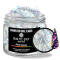 BALTIC DAY Chameleon Opal Flakes [Pink/Green] – Color Shift Mica Pigment Powder for Epoxy Resin, Tumblers, Nail Art, Eyeshadow, Makeup, Molds, and More – Chrome Color Shift Powder