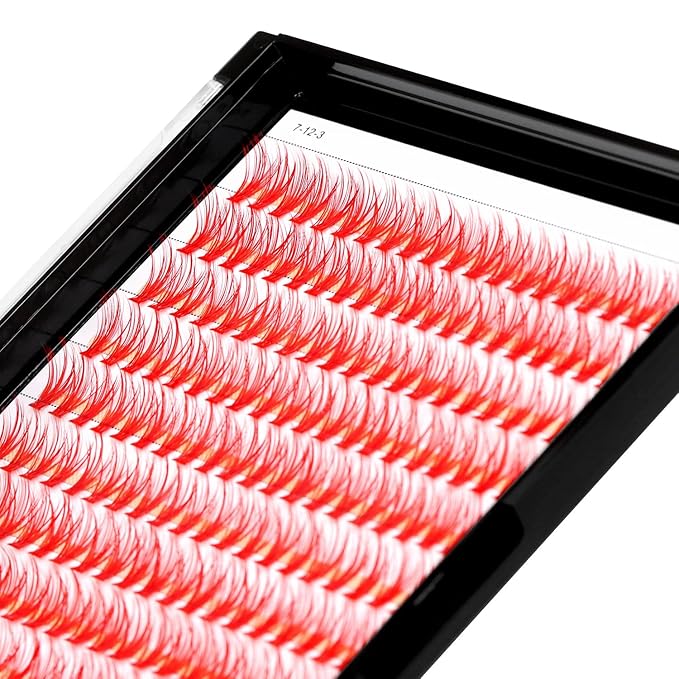→VAYATOR False Eyelashes 3Styles D Curl 10-18mm 200Pcs To Choose Lashes Extensions Cluster Individual Lash Extensions Reusable False Eyelashes Easy Grafting (Red-D Curl-14mm)
