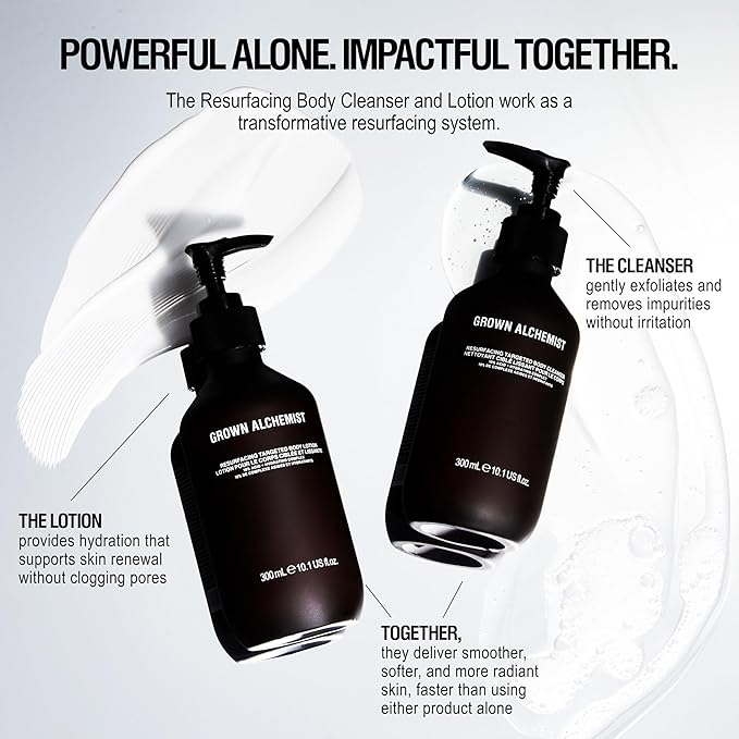 Grown Alchemist Resurfacing Targeted Body Cleanser – Smoother Skin from the First Use – Acne Body Wash & Exfoliator for Keratosis Pilaris with Salicylic, Lactic & Glycolic Acids, 300mL