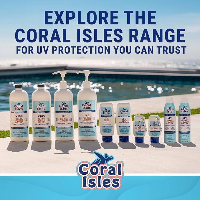 Coral Isles SPF 50 Sunscreen Spray - Hawaii Reef Safe Compliant - Oxybenzone & Octinoxate Free - Broad Spectrum - Water Resistant, 6 Fl Oz (Pack of 2)