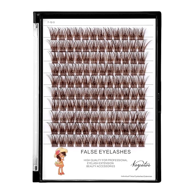 →VAYATOR Color Lash Cluster Light/Dark Brown/Black Brown Various Colored False Eyelashes Clusters Professional Makeup Lash Cluster Grafted Eyelash Extension (Dark Brown-16mm)