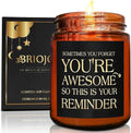 Inspirational Candles for Women Men - Unique Birthday, Appreciation, Relaxation - Gift for Her Him Sister Son Daughter Best Friend Coworker - Mahogany Teakwood Scented Soy Candle for Home