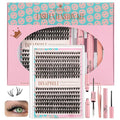 DIY Lash Extension Kit, 280PCS Lash Clusters Kit with Bond, Seal, Remover & Tweezers, 8–16mm Natural Wispy Individual Lashes, Easy At-Home Eyelash Extensions for Beginners, Perfect Mom Gifts