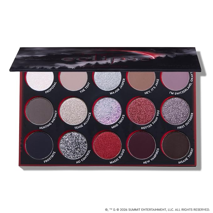 ColourPop x The Twilight Saga Eclipse Eyeshadow Palette - Limited Edition 15-Shade Matte, Metallic & Glitter Eyeshadow Palette - High-Pigment Eye Makeup with a Long-Wearing Formula (0.63 oz)