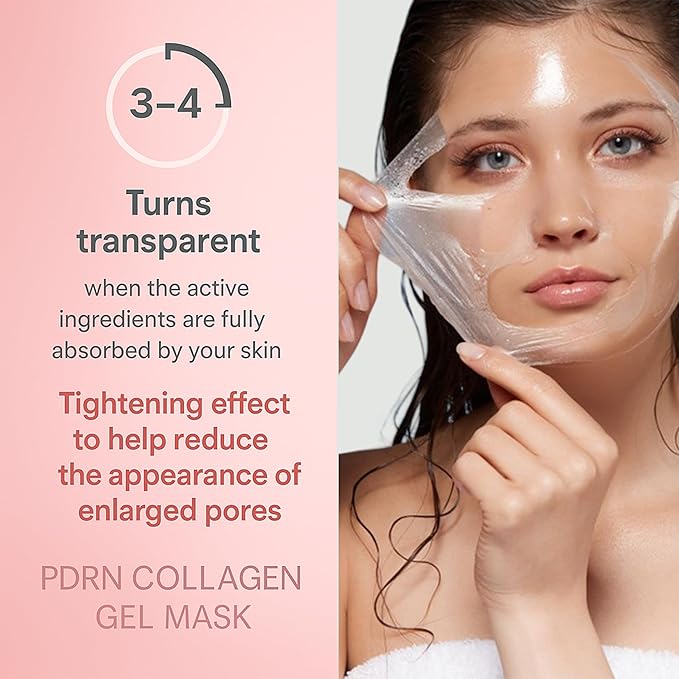realori Salmon DNA PDRN Collagen Face Mask – Korean Face Mask for Glass Skin – Collagen Face Masks Skincare Overnight Hydrogel – Firming, Hydrating Face Masks, Pink Collagen Mask 4-Pack