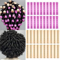 40PCS Hair Perm Rods Set For Short Hair,Beige Purple Perm Rods For Black Women Plastic Cold Wave Rods For Long Hair(40Pcs,Beige+Purple)