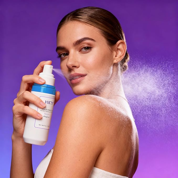 HKY Fragrance Body Mist with Bifida Ferment + Niacinamide – Hydrating Skin Mist Spray, Rose Extract, Panthenol & Aloe – Korean Skincare Infused Perfume Body Spray for Women, 1.86 fl oz