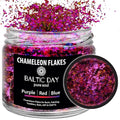 Chameleon Flakes for Resin [ Purple-Red/Blue ] - Color Shift Mica Pigment Powder for Epoxy Resin - Chrome Pigment for Tumblers, Molds, Nail Art, Eyeshadow, Makeup