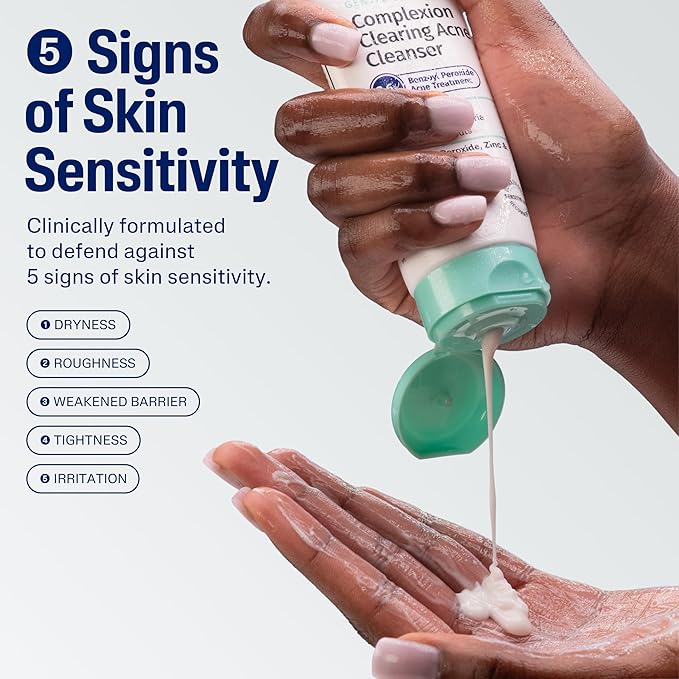Cetaphil Gentle Clear Complexion-Clearing BPO Acne Cleanser with 2.6% Benzoyl Peroxide, Creamy and Soothing for Sensitive Skin, Suitable for All Skin Types, 4.2oz (Pack of 12)