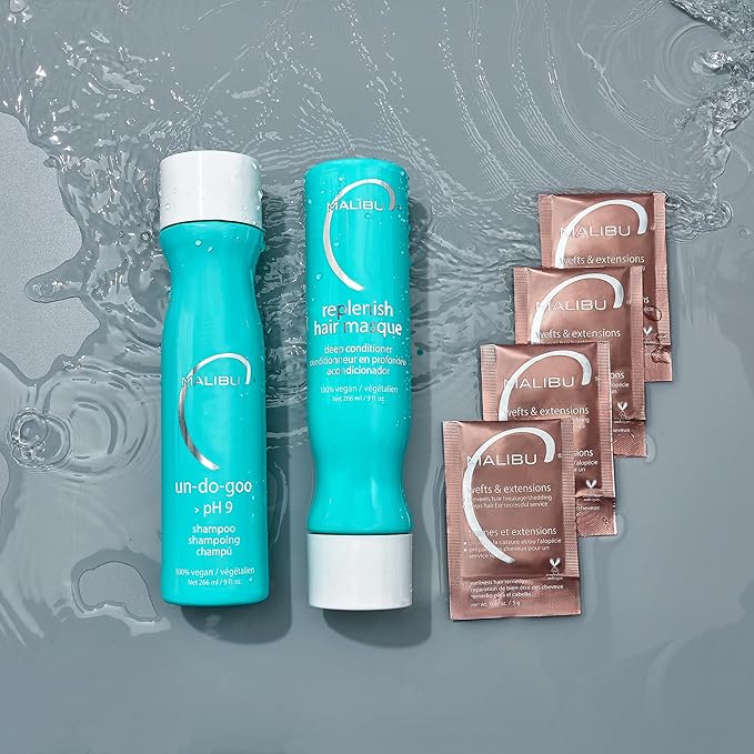 Malibu C Replenish Hair Masque - Travel Size Ultra Hydrating Deep Conditioner for Hair Repair - Reparative Formula with Avocado Oil for All Hair Types, 3.4oz