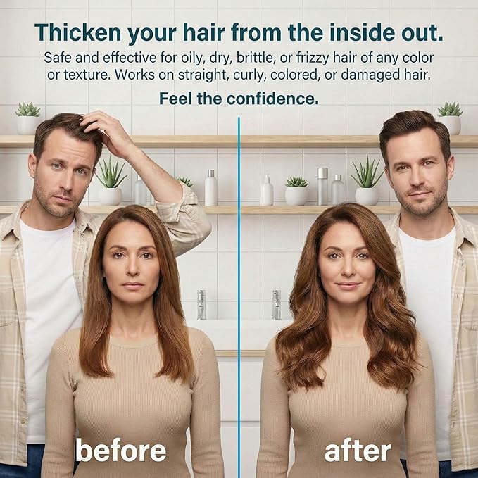 Biotin Shampoo and Conditioner for Thinning Hair Growth Thickening Shampoo for Hair Loss Treatment NATURAL Sulfate Free for Color Treated Hair Regrowth Treatment for Men Women