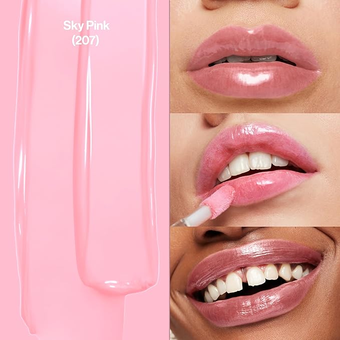 Revlon Super Lustrous Lip Gloss, Non-Sticky, Hydrating, High Shine Finish, 207 Pink Sky, 0.13 oz