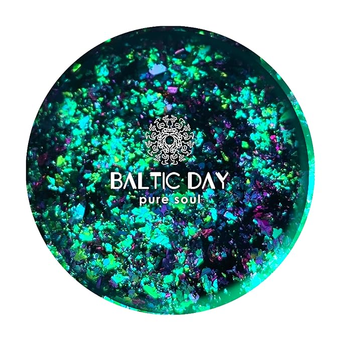 BALTIC DAY Chameleon Flakes for Resin [ Blue | Green ] - Color Shift Mica Pigment Powder for Epoxy Resin - Chrome Flakes for Tumblers, Molds, Nail Art, Eyeshadow, Makeup