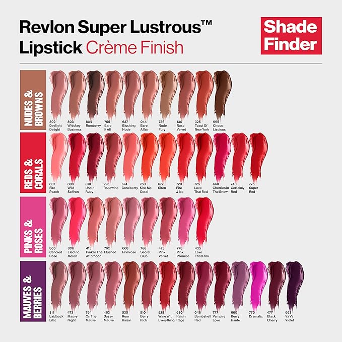 Revlon Super Lustrous Lipstick, Creamy Formula For Soft, Fuller-Looking Lips, Moisturized Feel, 619 Rose & Shine, 0.15 oz