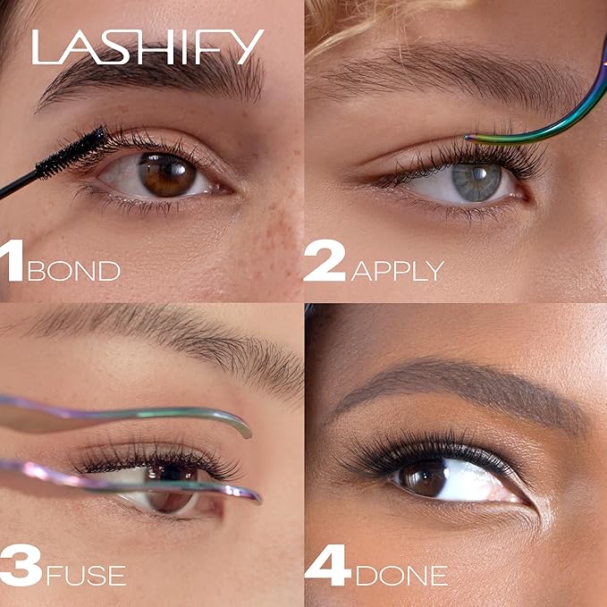 Lashify Curl 10mm Gossamer Eyelash Extensions Refill in Ombre Purple, Easy DIY False Lashes for a Natural Look