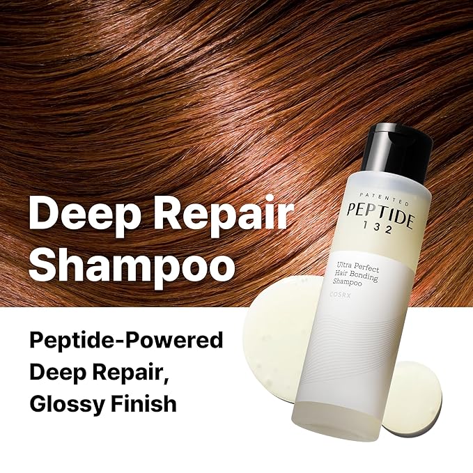 COSRX PEPTIDE 132 Hair Bonding Shampoo (Travel Size) - Daily Scalp Treatment for Dandruff, Repairs & Strengthens All Dry and Damaged Hair Types - 3.38 fl oz