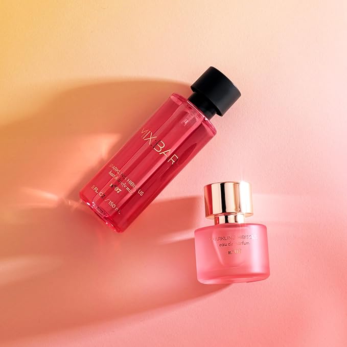 MIX:BAR Sparkling Hibiscus Hair + Body Mist Spray for Women + Girls - Bergamot, Hibiscus, Cashmere Musk, Champagne Bubble Fragrance Notes - Bergamot Bedroom + Hair + Body Oil Spray - Vegan - 5oz