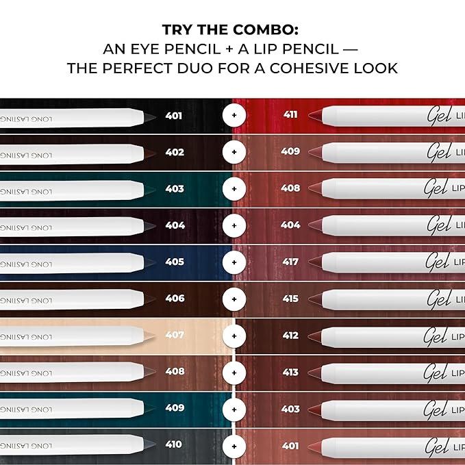 Lamel Gel Lip Liner Pencil - Berry - 2-in-1 Waterproof Lip Liner - 8-Hour Wear, Creamy Texture, Sharpenable, High Pigment - Provides Smooth Finish or Full Coverage - N.404