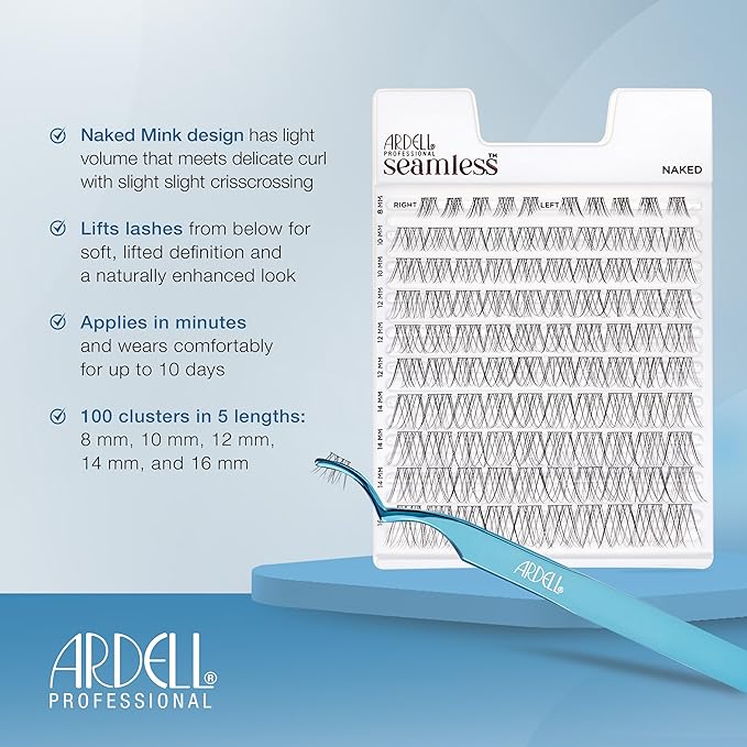Ardell Seamless Underlash Extensions Naked Lashes – DIY Lash Clusters, Natural False Eyelashes Lash Extension, Cluster Eyelash Extensions, 100 ct