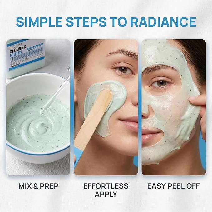 Glowing Biotin Jelly Mask for Facials Professional 23 oz – Hydrating Jelly Face Mask Powder for Esthetician Spa Treatments – Professional Hydrojelly Facial Mask Suitable for All Skin Types