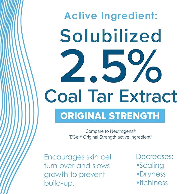 True+Real Coal Tar Therapeutic Plus Tar Gel Anti-Dandruff Shampoo Original Strength 0.5% Coal Tar, 4.4 Fl Oz