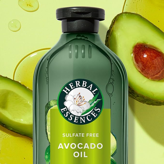 Herbal Essences Avocado Oil Sulfate Free Shampoo, Hair Repair, 13.5 Fl Oz, with Certified Camellia Oil and Aloe Vera, For All Hair Types, Especially Damaged Hair
